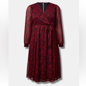 Torrid Elegant Red Floral Women's Dress
